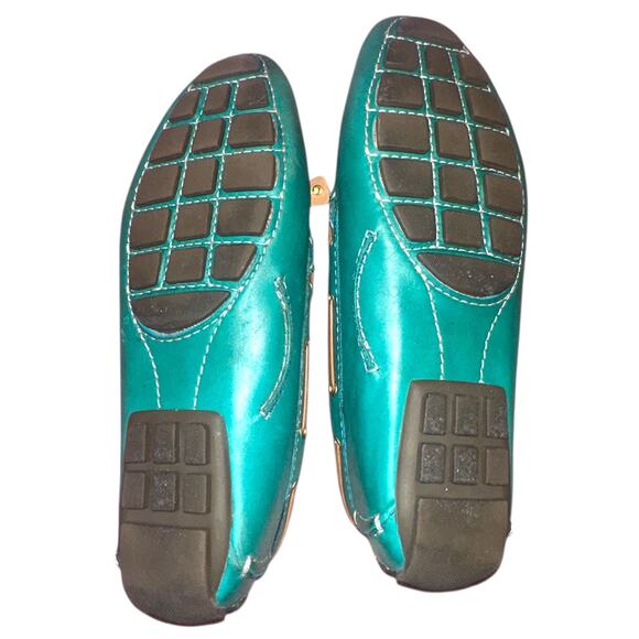 Clarks Artisan Teal Leather Driving Loafers | Bow Detail | Women’s 6.5 - Picture 2 of 5